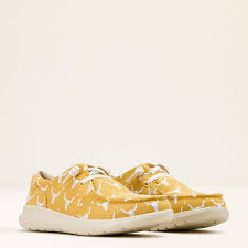 ARIAT WOMENS HILO DOODLE MUSTARD STEER HEADS