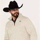 Cinch Men's 1/4 Zip Cream/Brown Sweater - MWK1080013