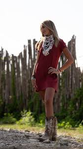 Hooey  "Santa Rosa" T-shirt Dress - Rust