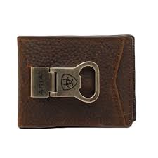 Ariat Bi-Fold Money Clip in Brown Rowdy A35119282