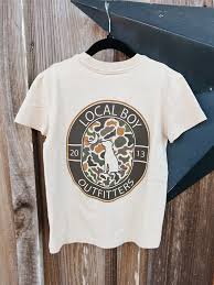 LOCAL BOY MENS Vintage Crest T-Shirt-LATTE