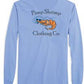 PIMP SHRIMP Long Sleeve Pocketed T-Shirts-AZURE
