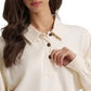 Wrangler Women's Retro Horseshoe Cropped Long Sleeve Polo Shirt-112385415