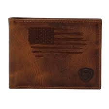 Ariat Mens Bi-Fold Wallet Brown