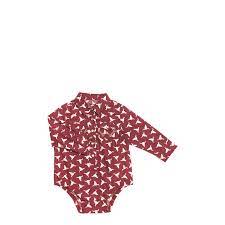 Wrangler Girl's Berry & Cream Longhorn Print Long Sleeve Western Onesie