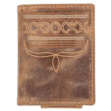 Hooey Men's Dalton Smooth Brown Bifold Money Clip