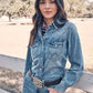 Wrangler Women's Classic Denim Slim Western Snap Shirt