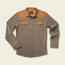 HOWLER BROS STOCKMAN STRETCH SNAPSHIRT DUCK BROWN