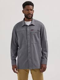 WRANGLER ATG TECHNO KNIT SHIRT GRANITE