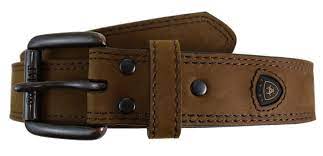 Ariat Brown Western Mens Distressed Double Stitch Belt