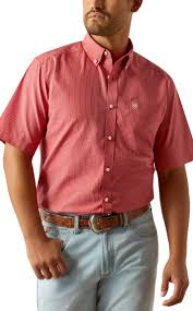 Ariat Men's Damien Red & White Mini Plaid Western Shirt