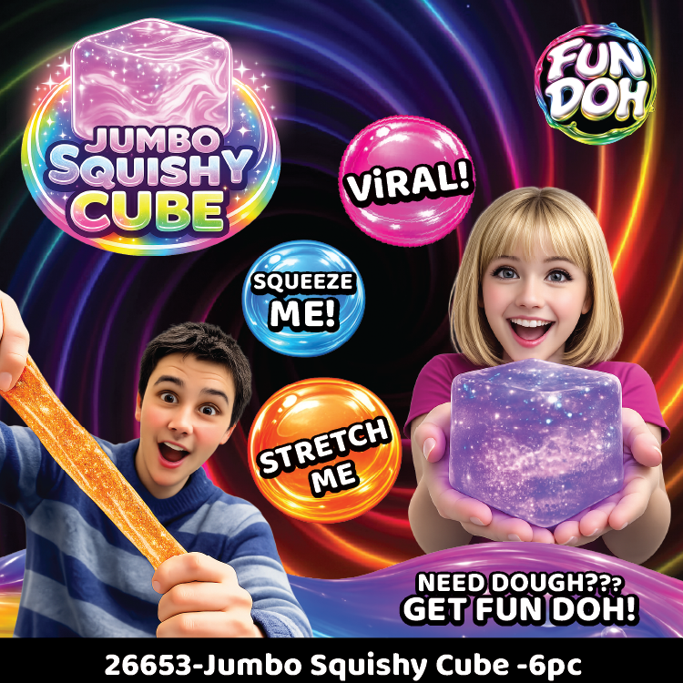 Fun Doh JUMBO Swirl Squishy Cube | Viral Assortment