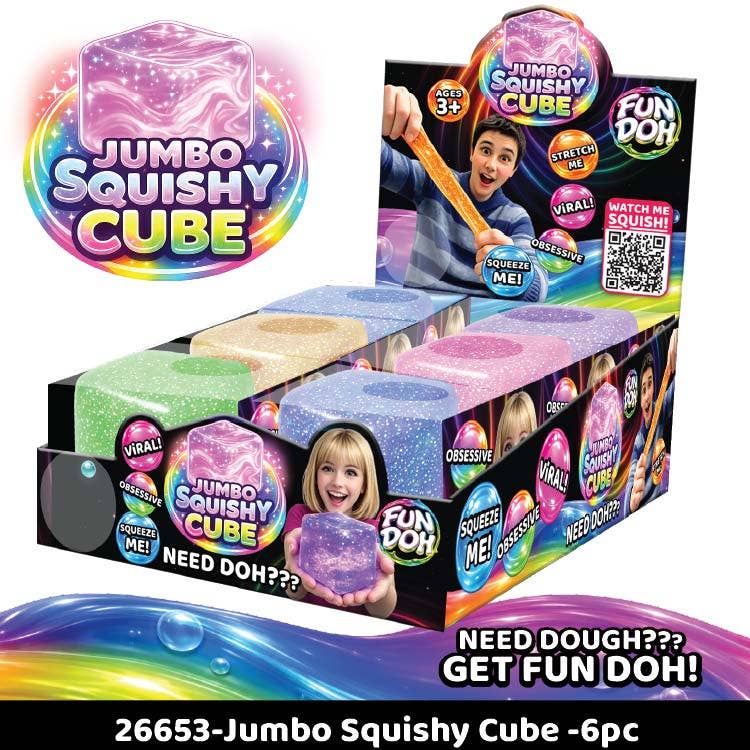 Fun Doh JUMBO Swirl Squishy Cube | Viral Assortment