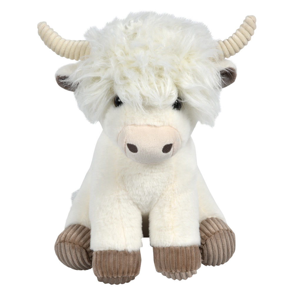 HIGHLAND COW PLUSHIE (WHITE/BROWN)