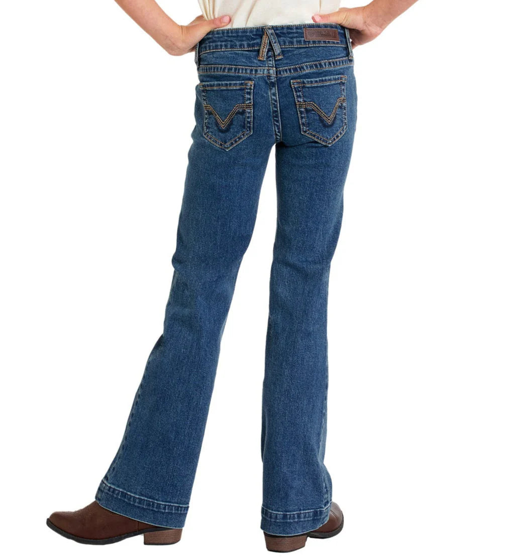 Rock & Roll Girls' Signature Stitch Trouser Jeans