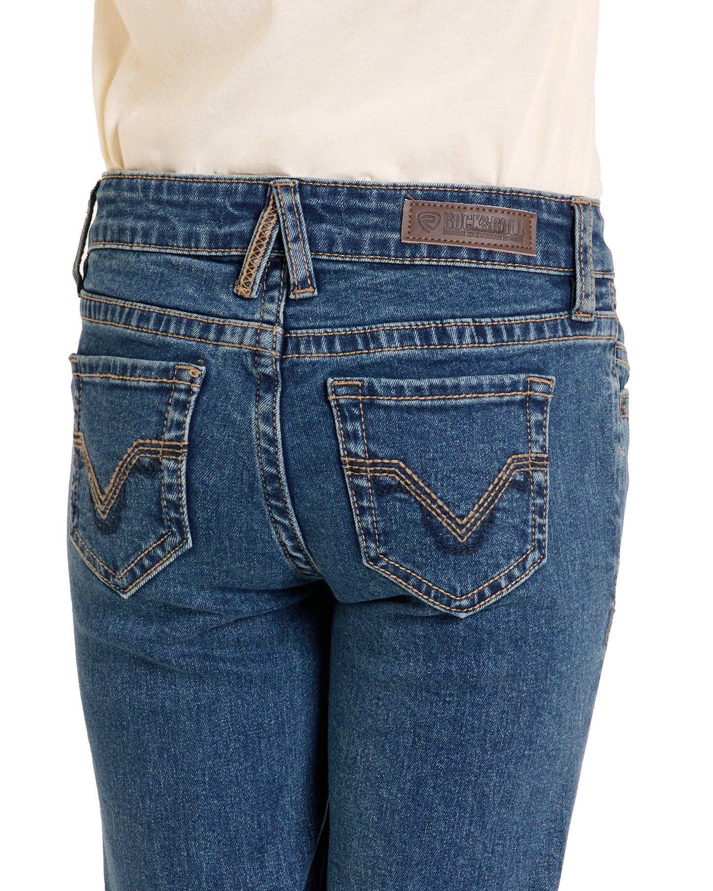 Rock & Roll Girls' Signature Stitch Trouser Jeans
