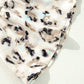 Leopard Print Buttoned Front 3/4 Sleeve Tiered Ruffled Hem Dress: Khaki / 100%Polyester / S