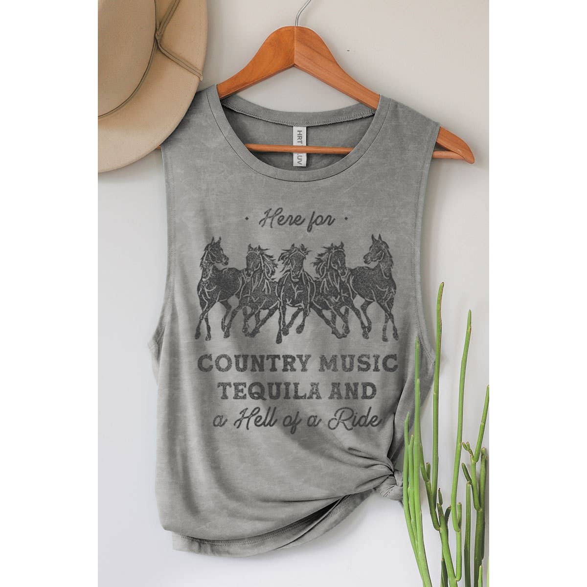 COUNTRY MUSIC GRAPHIC TANK TOP: Mineral Mustard