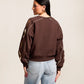Ariat Women's Dakota Chocolate Plum V-Neck Aztec Embroidered Sweater