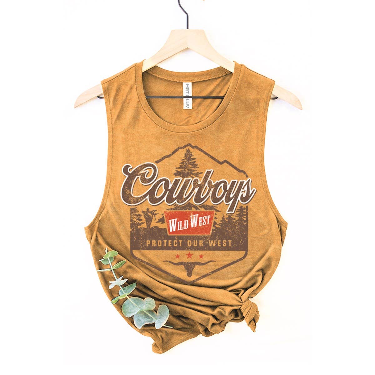 COWBOYS WILD WEST GRAPHIC TANK TOP: Mineral Black