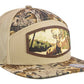 Buck Woven Patch Old School Camo Hat.: OS Harvest Camo