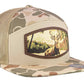 Buck Woven Patch Old School Camo Hat.: OS Harvest Camo