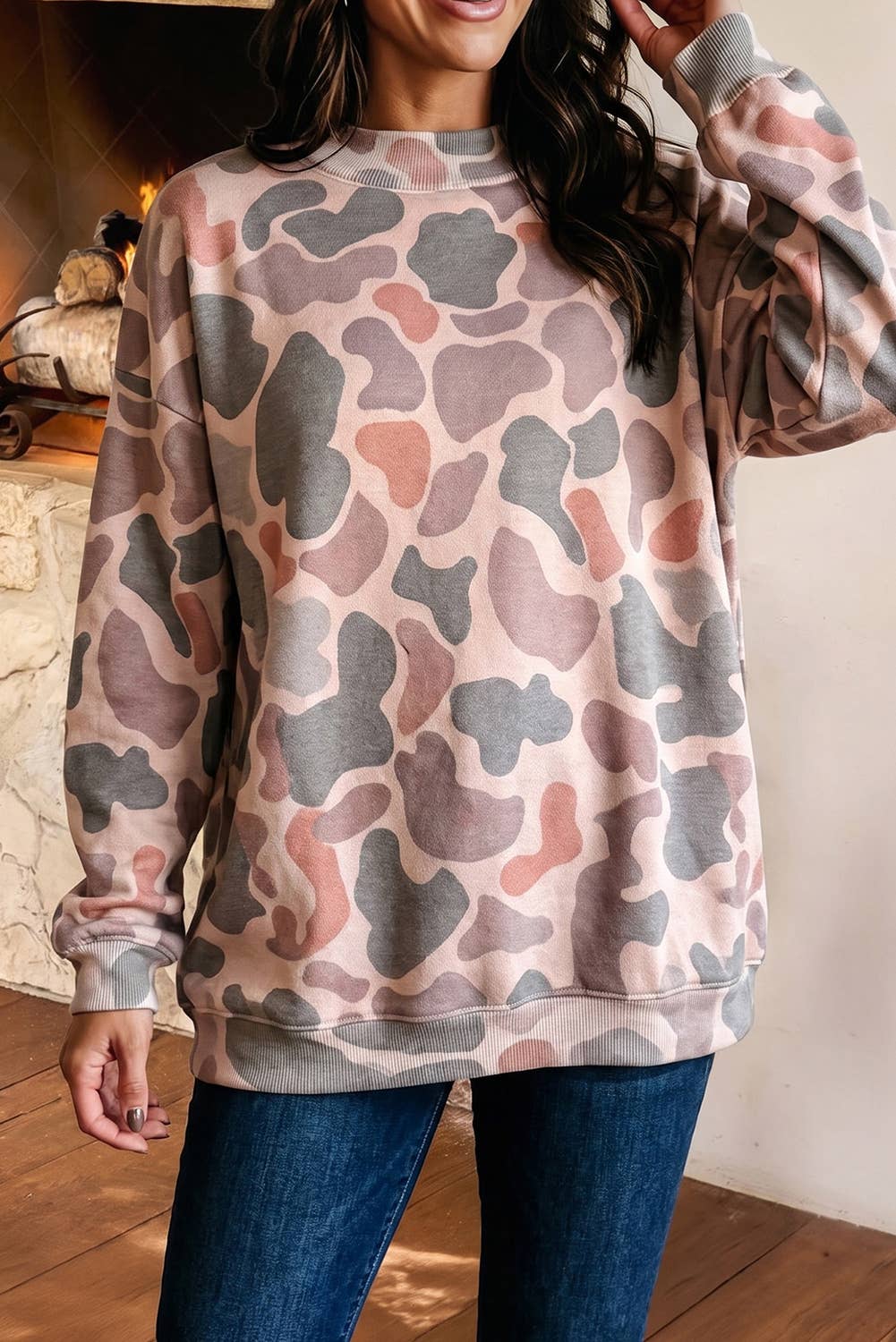 Full SizeCasual Camouflage Western Style Pullover Sweatshirt: Multicolour / S
