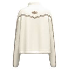 Hooey Women's Mia Fleece Crop Pullover Cream