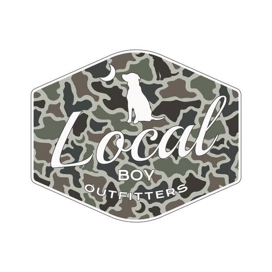 Local Boy Dog & Moon Camo Badge Decal