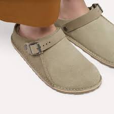 BIRKENSTOCK Lutry Premium Split Shearling-GRAY TAUPE SUEDE