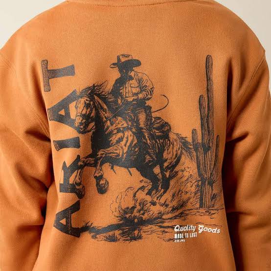 Ariat Boys Cowboy Tough Hoodie Orange - 10079566