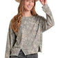 ROCK & ROLL Women's Camo Print Crewneck BW91T09372