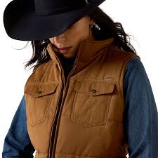 Ariat Ladies CONCEALED CARRY Dachshund Grizzly Quilted Vest 10079655