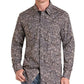 Rock & Roll Men's Brown Paisley Pearl Snap Long Sleeve Western Shirt BMN2S09651
