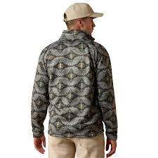 Ariat Men's Caldwell 1/4 Zip Oxford Storm Front Southwest-10081927