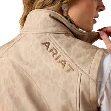 Ariat Concealed Carry Ladies Faded Leopard Logo Softshell Print Vest 10079585
