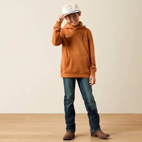 Ariat Boys Cowboy Tough Hoodie Orange - 10079566