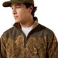 ARIAT Basis Camo Quarter Zip Fleece Pullover-SAVANNAH TAN CAMO