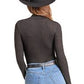 Rock & Roll Denim LUREX MESH Mockneck Top #BW22T09407