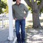 Cinch Men's Olive Quarter Zip Pullover Olive Green