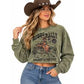 PANHANDLE Denim Women's Graphic Pullover - Forest Green BW91T09718