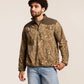 ARIAT Basis Camo Quarter Zip Fleece Pullover-SAVANNAH TAN CAMO