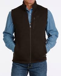 Cinch Men's Brown Sweater Zip Up Vest MWV1225008