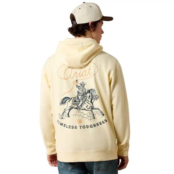Ariat Men's Ropers Delight Hoodie Vanilla Custard-10080631
