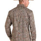 Rock & Roll Men's Brown Paisley Pearl Snap Long Sleeve Western Shirt BMN2S09651