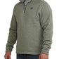 Cinch Men's Olive Quarter Zip Pullover Olive Green