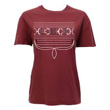 Hooey Women's Leona T-shirt Red w/White Stitching