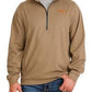 Cinch Men's Twill 1/2 Zip Heather Pullover - Brown