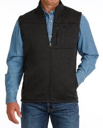 Cinch Men's Zip Up Charcoal Sweater Vest MWV1225007