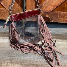 Montana West Western Fringe Stadium Clear Crossbody Bag